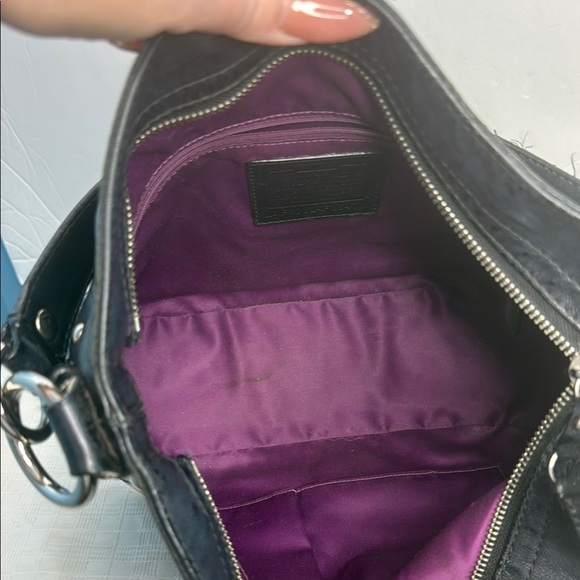 Coach Black Leather Zoe Hobo Shoulder Bag with Silver Hardware - Picture 8 of 9